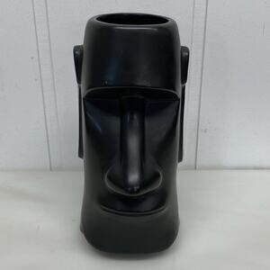 Vintage Tiki Cup Mug Vase OMC Black Hawaiian Easter Island Japan